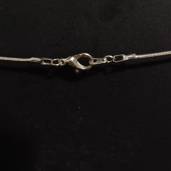 Amethyst Pendant on Silver-Toned Chain, 18" - Picture 3 of 3